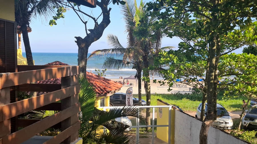 Vista da Pousada dos chalés piso superior :: Pousada Pé na Areia Itanhaém